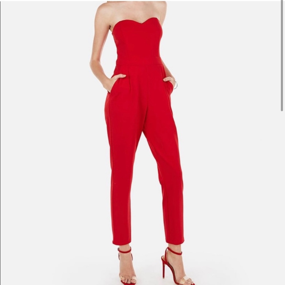 Strapless Sweetheart Neck Jumpsuit Express Size 00
